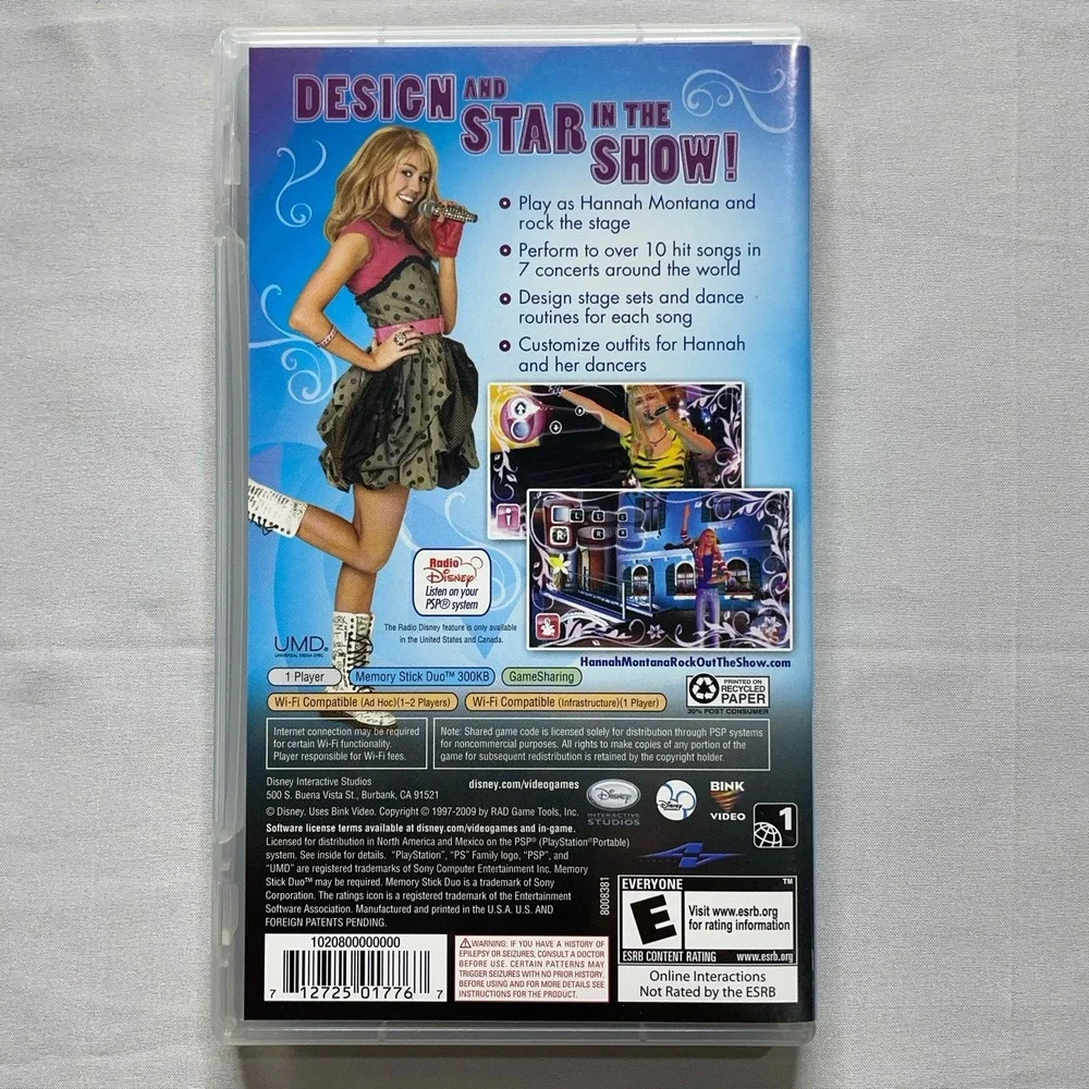 Hannah Montana Rock Out the Show Sony PSP 2009 CIB Complete Game Tested Disney